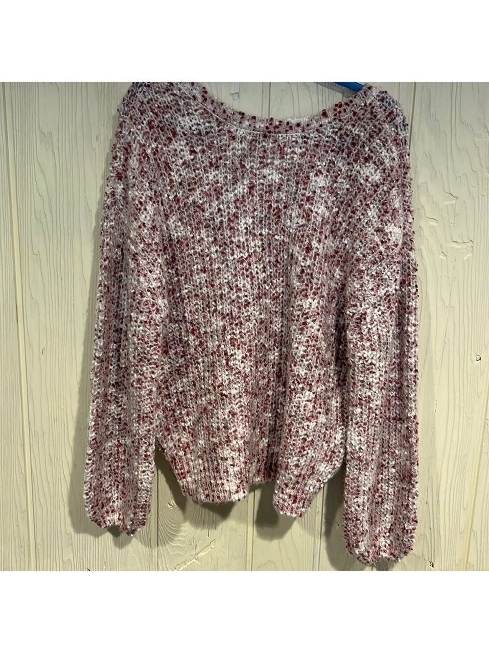 NAKD Plum Deep Neck Sweater Long Puffy Sleeves Size Small Medium